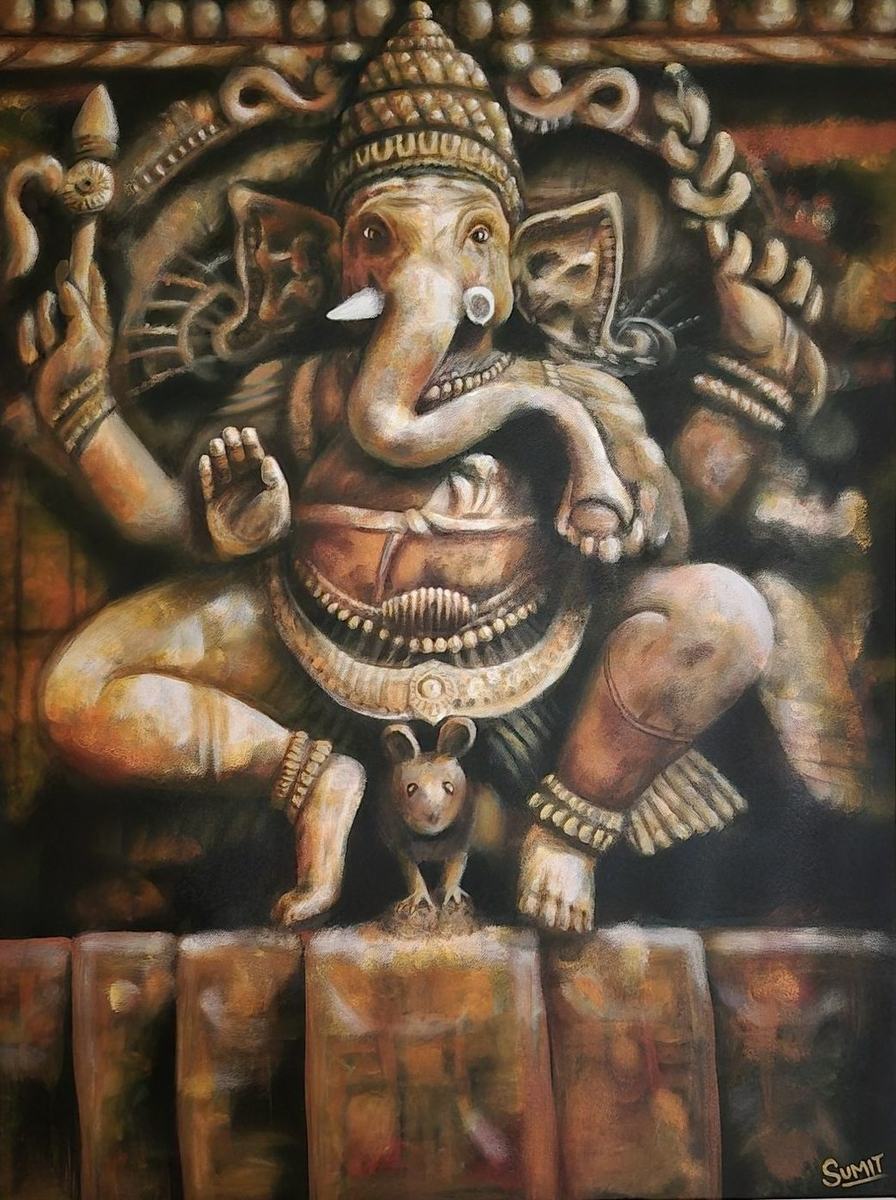 Eternal Ganesha, an acrylic painting by Sumit Anand