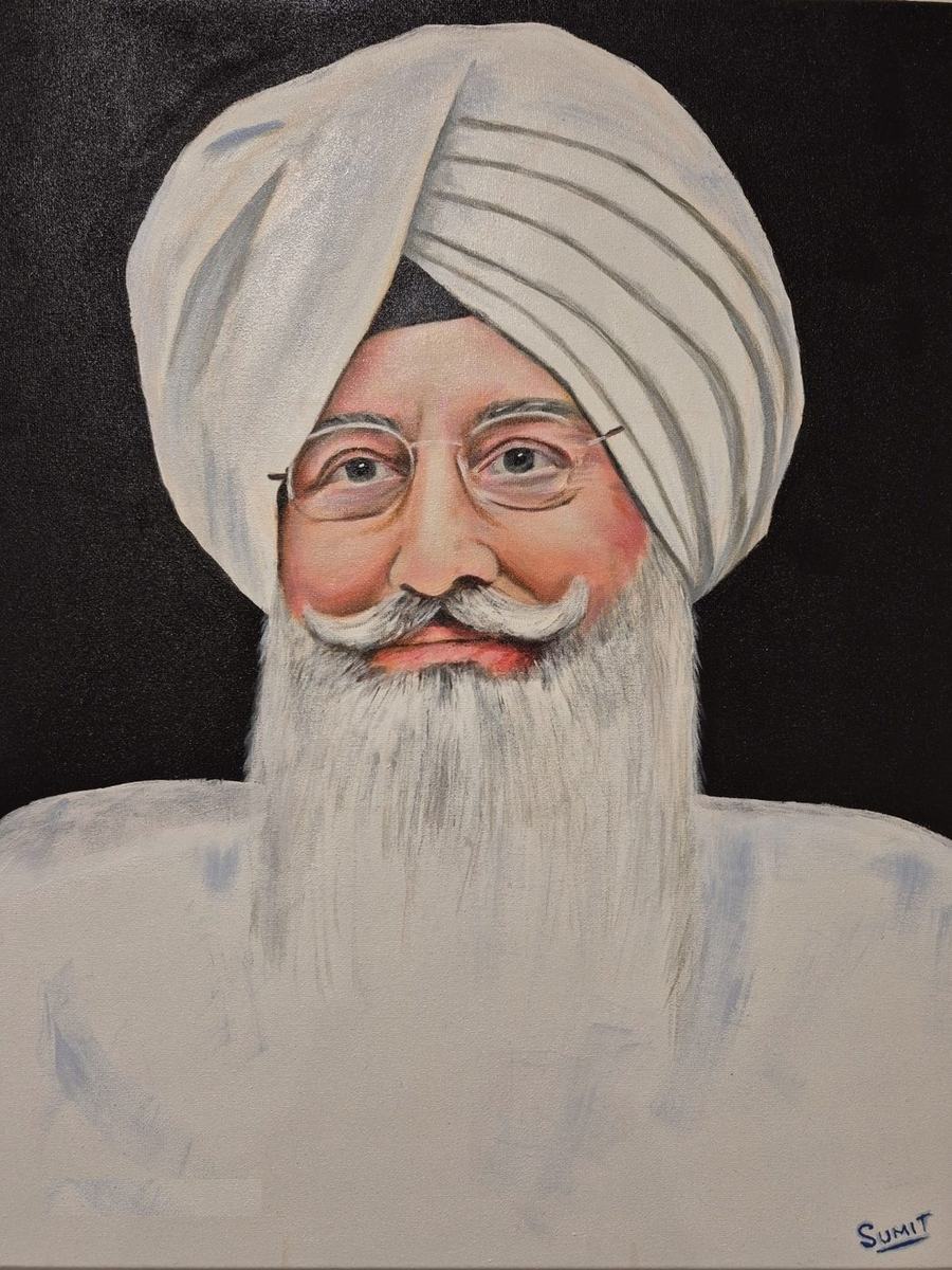 Radhasoami Guru, an acrylic painting by Sumit Anand